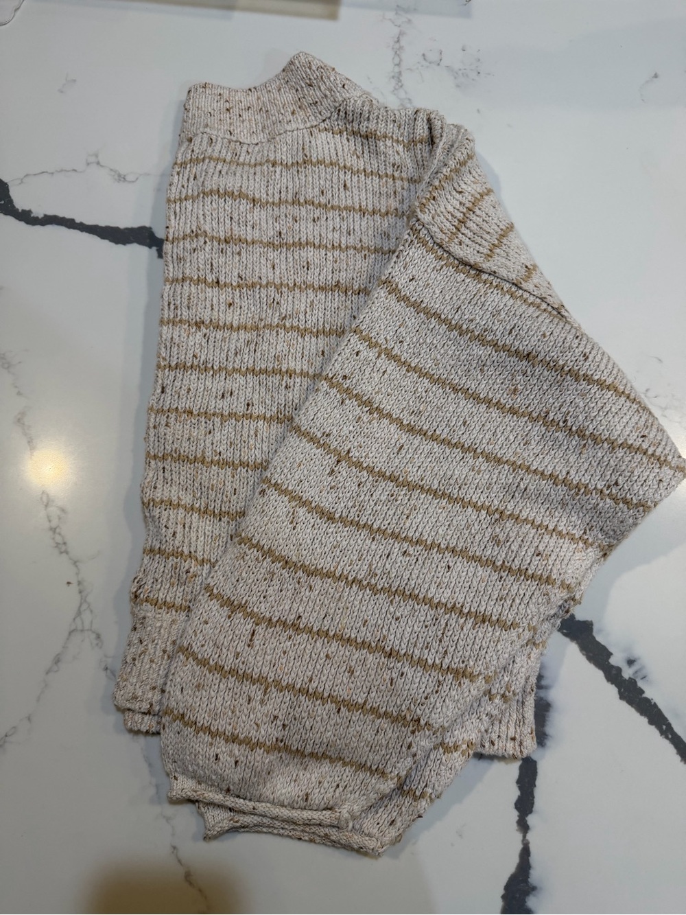 Free People Kids Striped Knit sweater - Cream & Tan
